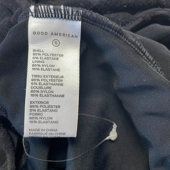 New Good American Black Jacquard Show Off One Piece Swimsuit Underwire Sz 5 - Picture 10 of 16